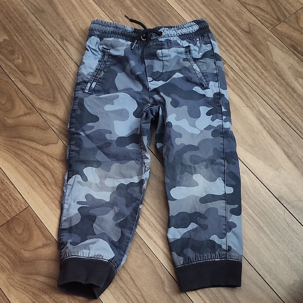 🔥Trendy Casual Confy Baby, Kids Camo Print Blue and Grey Jogger Pants